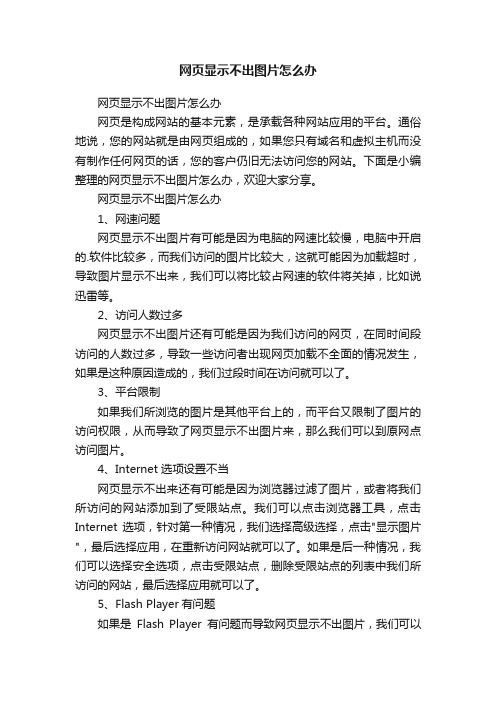 网页显示不出图片怎么办