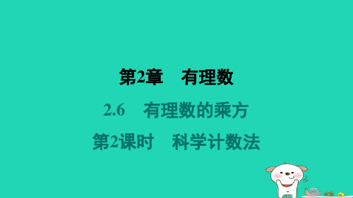 七年级数学上册2-6有理数的乘方第2课时科学计数法习题新版苏科版