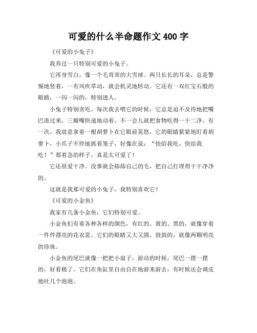 可爱的什么半命题作文400字