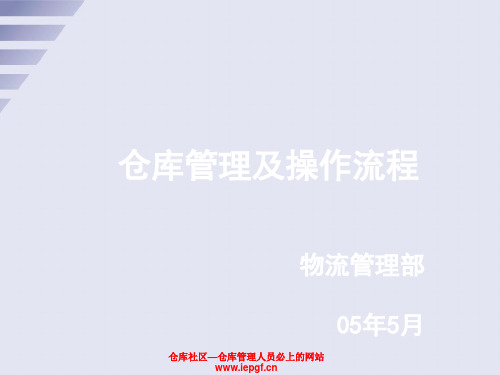 仓库管理及操作流程课件(PPT 36张)