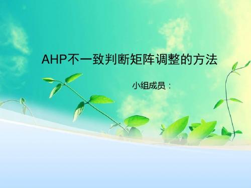 AHP不一致判断矩阵调整的方法