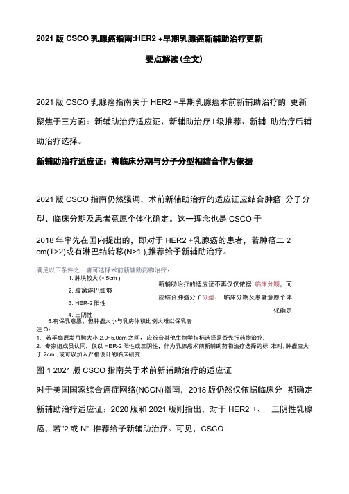 2021版CSCO乳腺癌指南：HER2+早期乳腺癌新辅助治疗更新要点解读(全文)