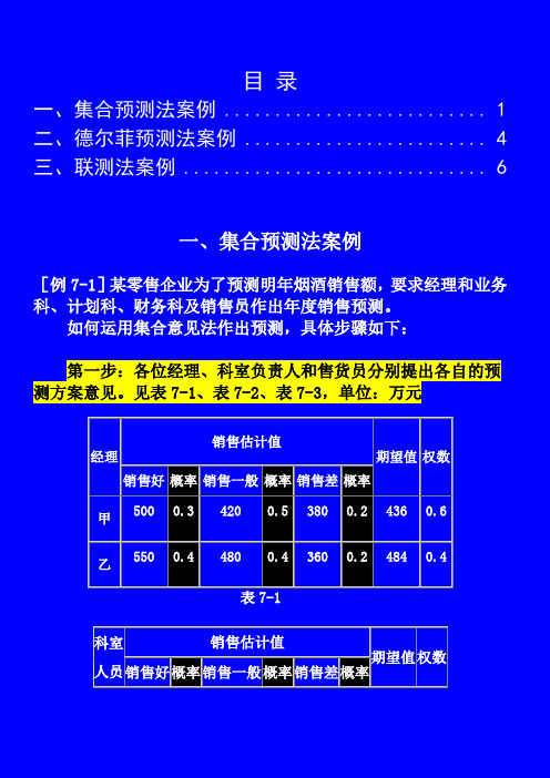 集合预测和德尔菲法  联测法案例