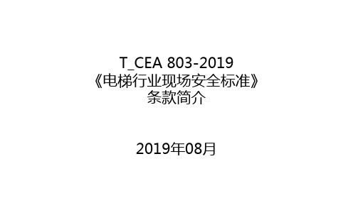 《电梯行业现场安全标准》条款简介(TCEA 803-2019)176