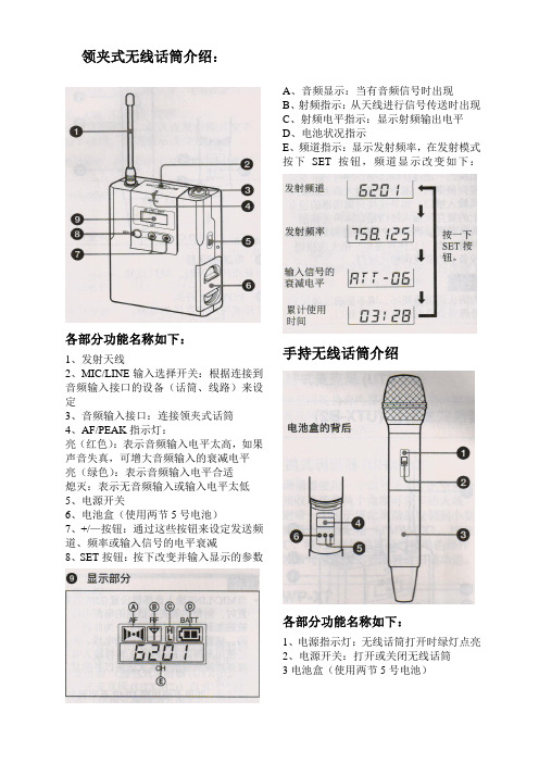 SONY无线话筒的使用及故障排除