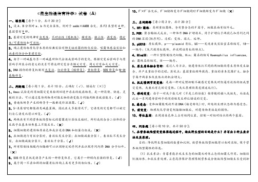 微生物遗传育种学试卷