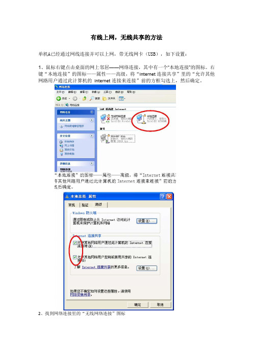 有线上网,无线共享的方法