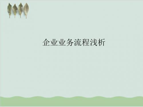 企业业务流程浅析PPT课件( 25页)