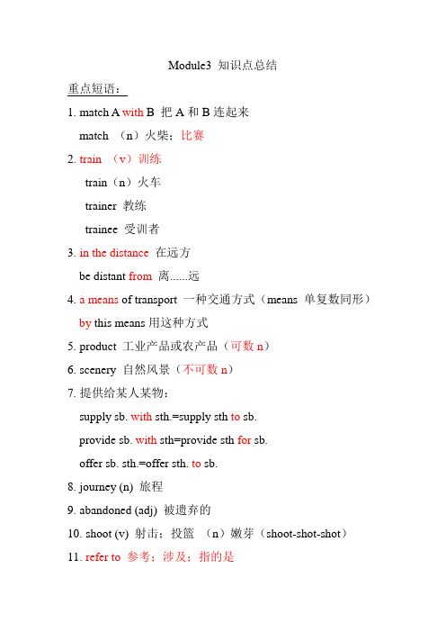 外研版高中英语必修一Module3语法总结