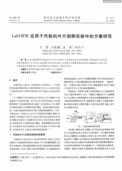 LabVIEW应用于汽轮机叶片测频实验中的方案研究