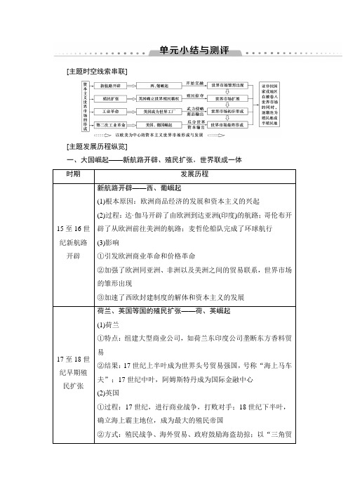 2018-2019学年历史人教版必修2学案：第2单元+单元小结与测评