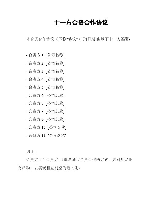 十一方合资合作协议