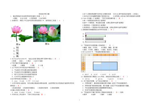 信息技术水平考试选择题(有答案)