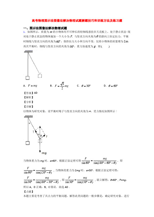 高考物理图示法图像法解决物理试题解题技巧和训练方法及练习题