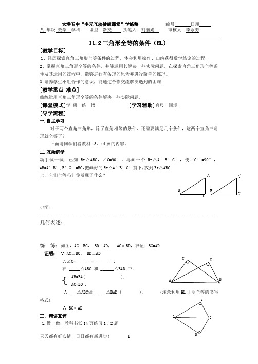 11.2三角形全等的条件(HL)