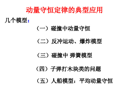 动量守恒定律的典型模型及应用(正式)详解