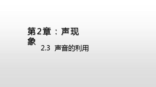 人教版八年级上册物理课件：2.3声音的利用(共25张PPT)