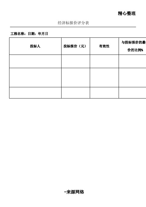 六、评标专家评标打分表格模板