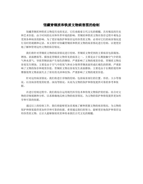 馆藏青铜质和铁质文物病害图的绘制