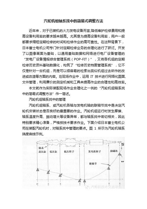 汽轮机组轴系找中的简易式调整方法