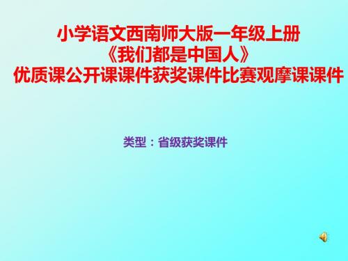 小学语文西南师大版一年级上册《我们都是中国人》优质课公开课课件获奖课件比赛观摩课课件B008