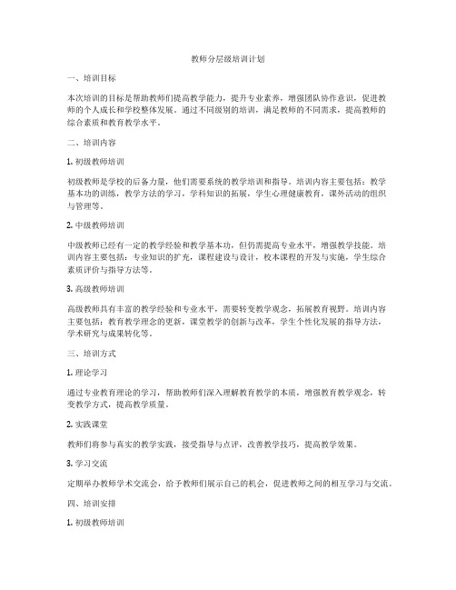 教师分层级培训计划