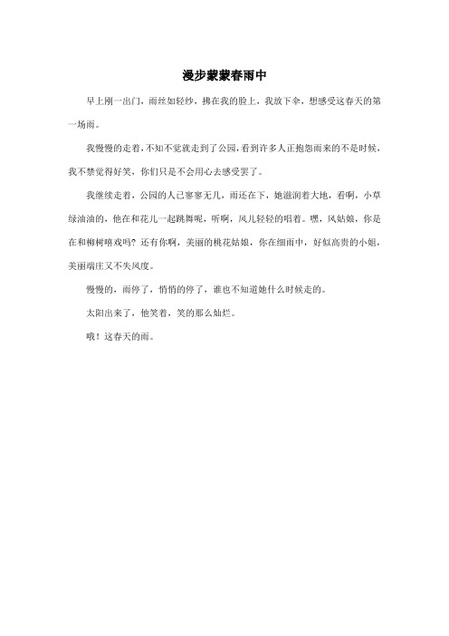 漫步蒙蒙春雨中_小学六年级作文250字