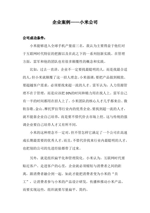 企业案例——小米公司