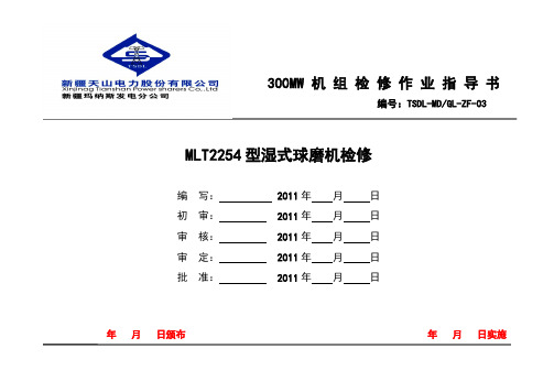 脱硫湿式球磨机作业指导书