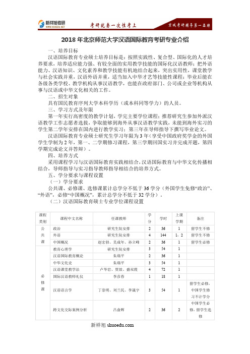 2018年北京师范大学汉语国际教育考研专业介绍-新祥旭考研辅导