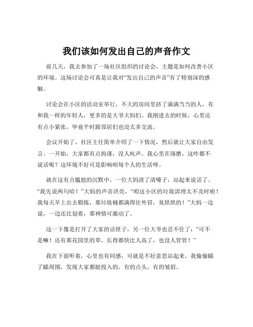 我们该如何发出自己的声音作文