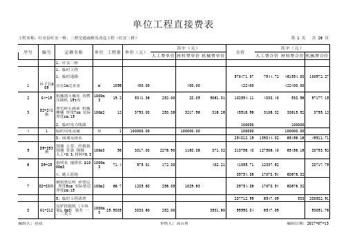 工程项目清单-桥梁部分