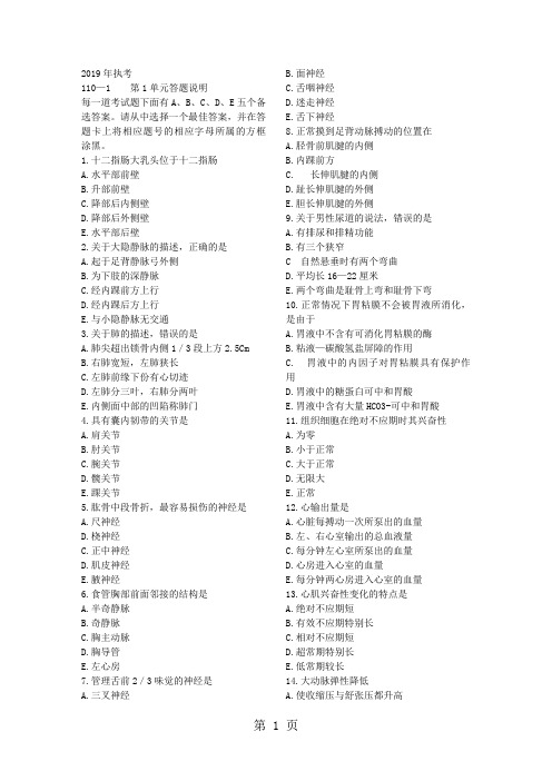 2019执医考-53页word资料