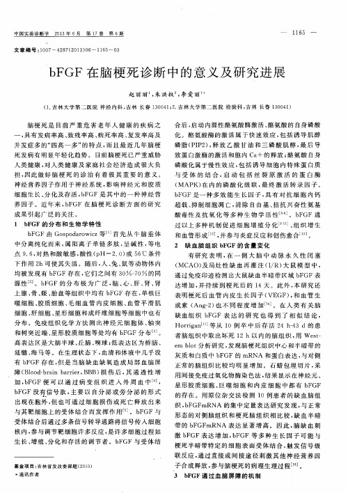 bFGF在脑梗死诊断中的意义及研究进展