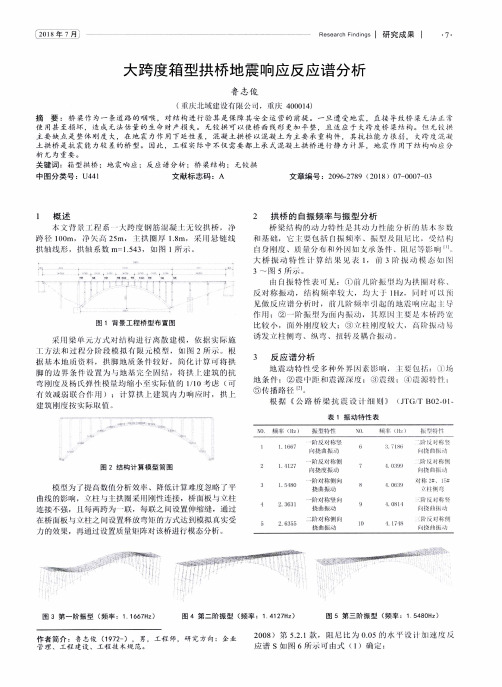 大跨度箱型拱桥地震响应反应谱分析