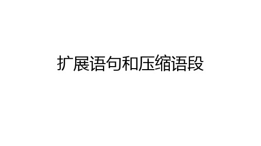 扩展语句与压缩语段