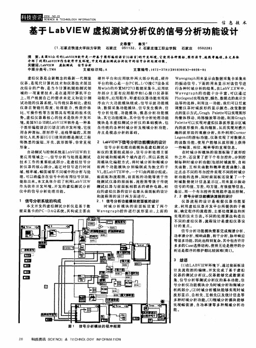 基于LabVIEW虚拟测试分析仪的信号分析功能设计