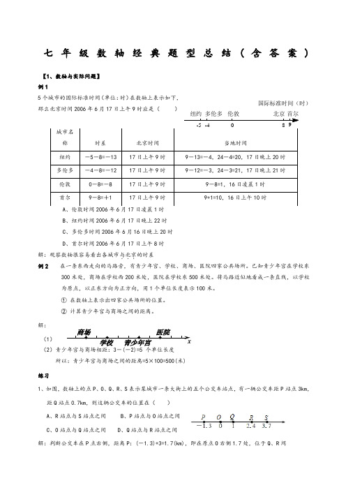 七年级数轴题型总结含答案解析