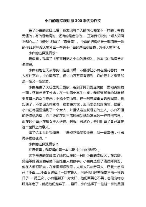 小白的选择观后感300字优秀作文