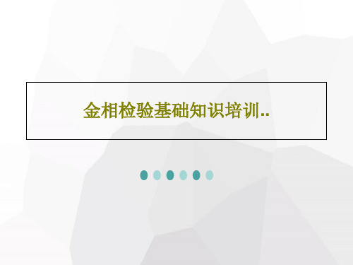 金相检验基础知识培训..53页文档