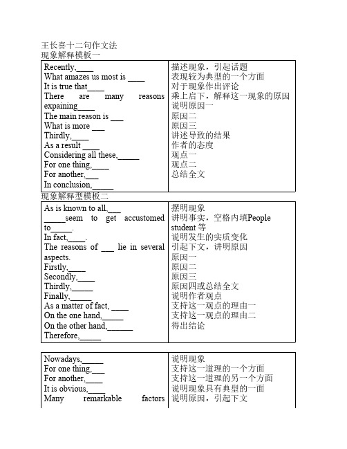 王长喜十二句作文法