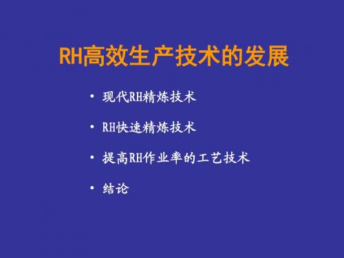 RH高效生产技术的发展