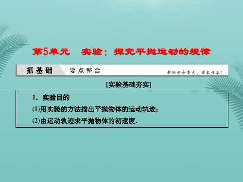 【全版】优化探究届高考物理一轮复习实验探究平抛运动的规律课件推荐PPT