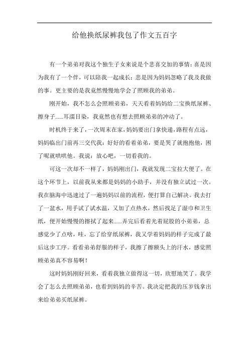 给他换纸尿裤我包了作文五百字