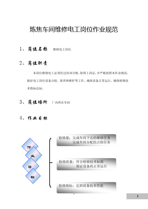 炼焦车间维修电工岗位作业规范