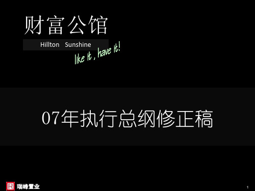 公馆财富公馆地产项目广告执行策略案