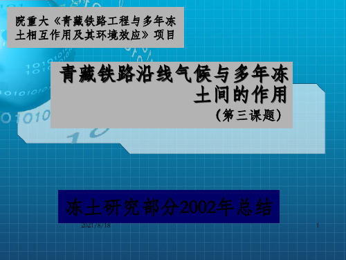 青藏铁路工程与多年冻土相互作用及其环境效应