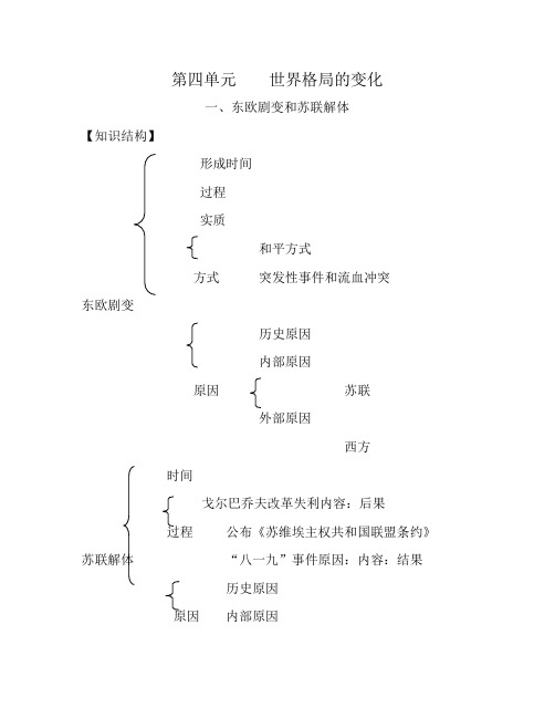 世界近现代史(下)第四单元    世界格局的变化