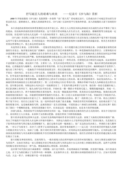 《沙与海》影评