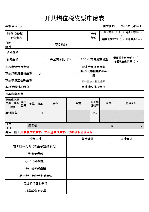 开具增值税发票申请表(1)